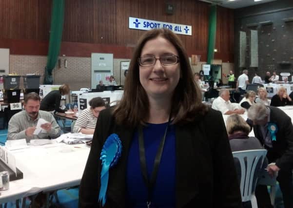 Tory candidate Caroline Johnson at the counting hall in North Hykeham. EMN-170906-012242001