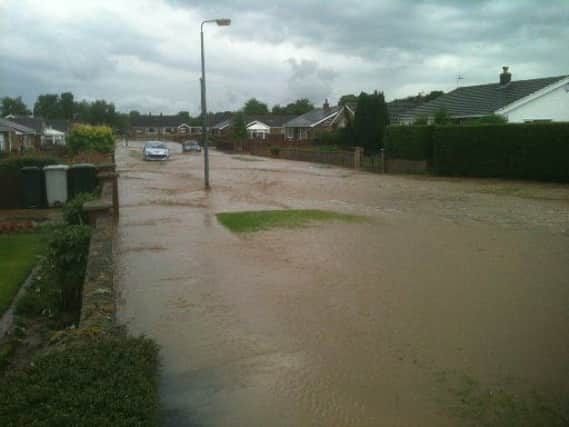 A flooded road in Horncastle as drains struggled to cope with the amount of rain that fell.