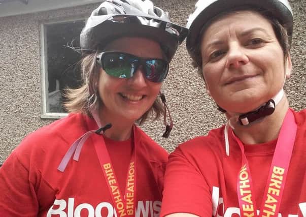 Kerry Horsman-Gray and Selina Elson took part in the Bloodwise Rugby & Coventry Bikeathon EMN-170614-173823002