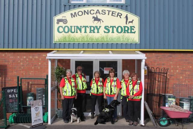 Louth Search & Rescue Dog Team: Carol Smith with Fred (the dog), Paul Roberts, Amanda Whyte, Helen Bennett with Woody (the dog), Heather Nichols and Thelma Kirchen.