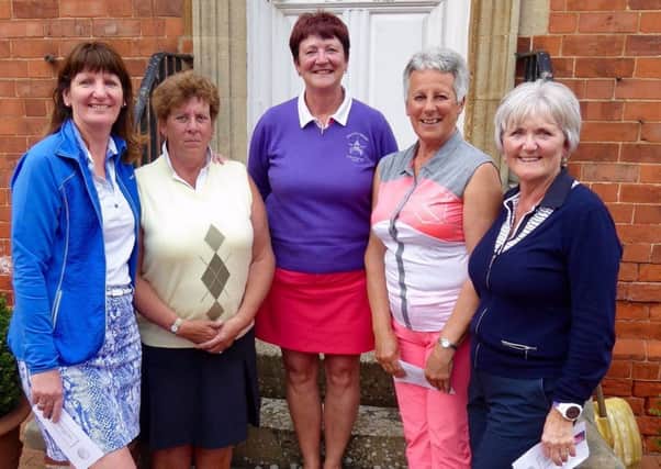Ladies Am-Am winners, from left, Liz Wride, Lesley Burton, lady captain Andrea Smaggasgale, Jenny Holborn, Josie Hallam EMN-170619-161034002