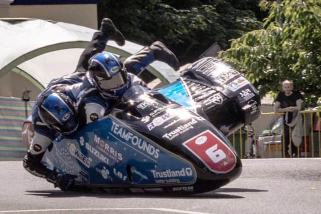 Jevan Walmsley escaped unharmed after being thrown from his machine at the Isle of Man TT EMN-170626-141055002