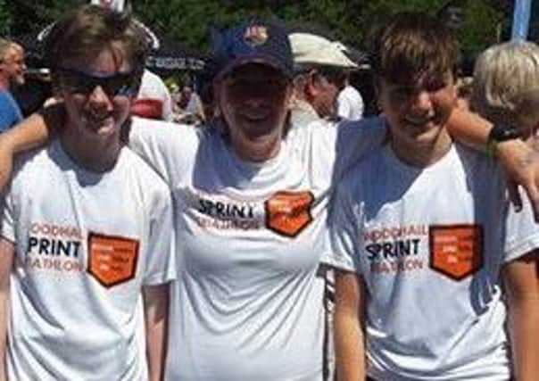 Matthew Barrett (12), Adele Smith-Wood (15) and William Bentley (13) competed as a team (The Tri Amigos) in the relay event EMN-170622-151219002