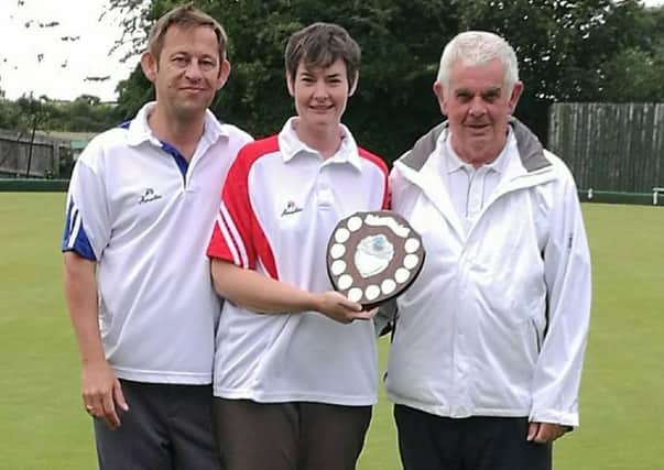 Paul and Rachael Stanley with Malcolm Pearce won Alford Bowls Clubs triples tournament. EMN-170626-153639002