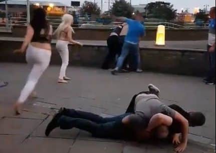 Police are investigating this fight in Skegness
