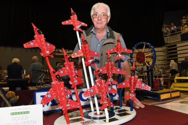Roger Upson-Smith of Ipswich with his Red Arrows at the Meccano Show at Embassy Theatre in Skegness. Photo: MSKP-250617-11 ANL-170627-132458001