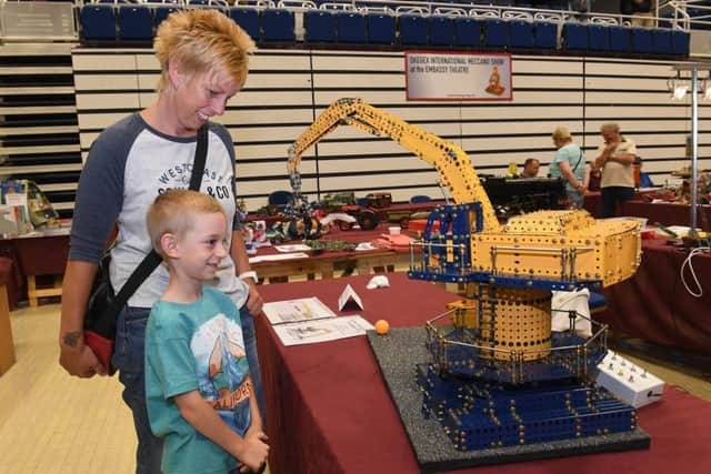 Caroline Vickers and Charlie Vickers 6 of Alford at the Meccano Show at Embassy Theatre in Skegness. Photo: MSKP-250617-15 ANL-170627-132525001