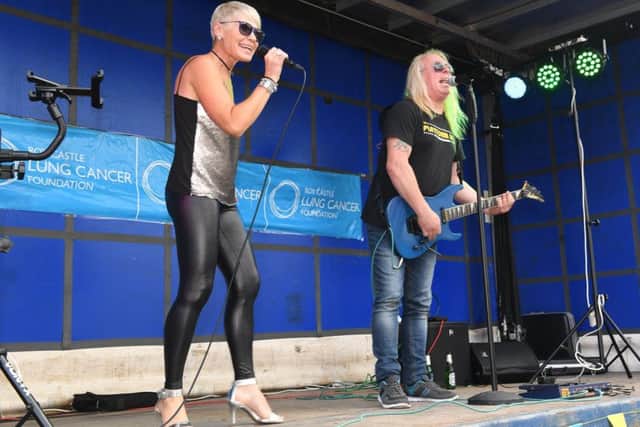 Family Fun Day at Red Lion, Ruskington, in aid of Roy Castle Lung Cancer Foundation. Sharna and Kriz (Platform2) performing. EMN-170629-173916001