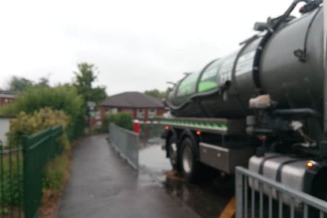 Anglian Water are still at the scene of the Richmond School in Skegness tonight after heavy rainfall flooded the grounds. ANL-170628-175302001