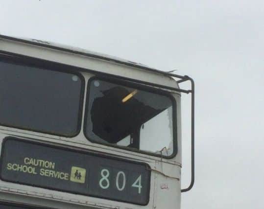The smashed window this morning. (Photo: submitted).
