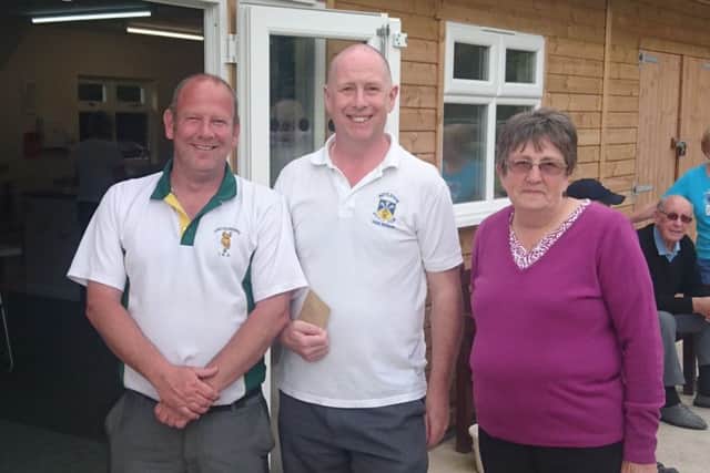Winners Scarboro and Wicklen with organiser Kath Manley.