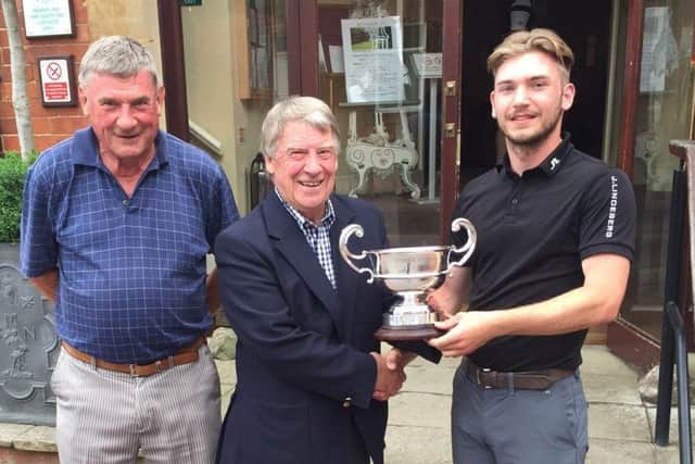 New club champion Kieron Spencer-Chaplin (right) with Ron Irwin (left) and Eric Sharp EMN-170307-125359002