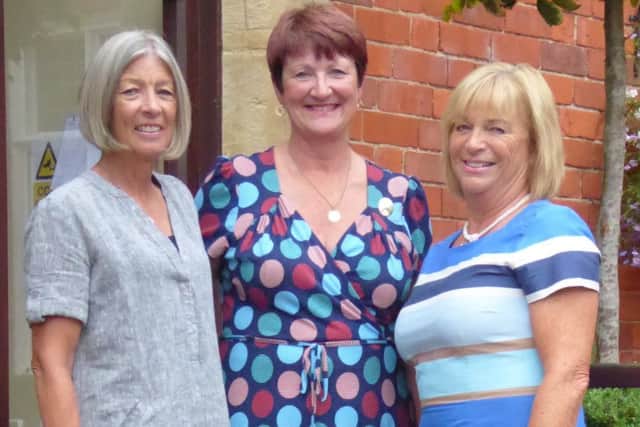 Invitation Day winners Annie Oliver (left) and Wendy Craven (right) with lady captain Andrea EMN-170307-125423002