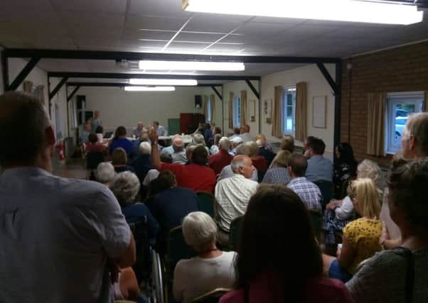 The well-attended meeting saw Glentham village hall packed with around 100 residents. EMN-170707-102936001