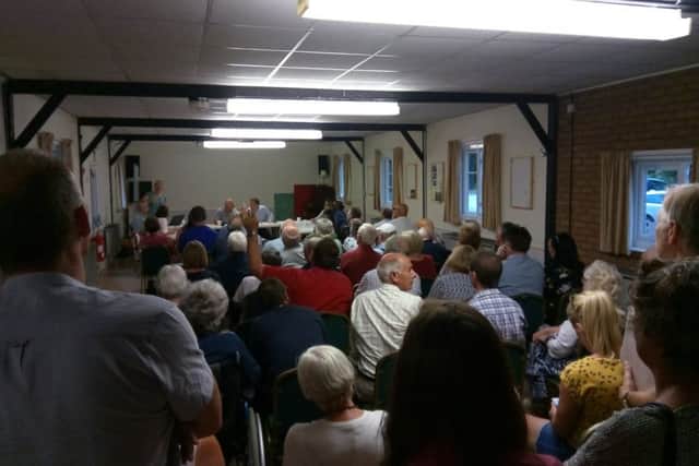 The well-attended meeting saw Glentham village hall packed with around 100 residents. EMN-170707-102936001