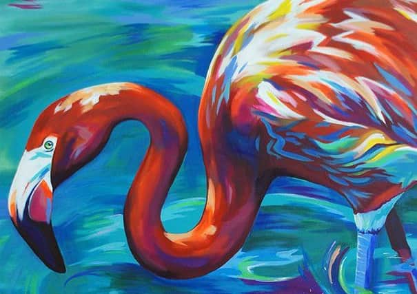 A flamingo created by Ellie Benton. EMN-171107-115332001