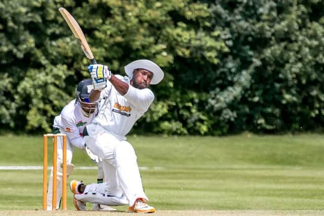 Zimbabwean cricketer Cephas Zhuwao hits out on his way to a first ton for Sleaford EMN-171007-180047002