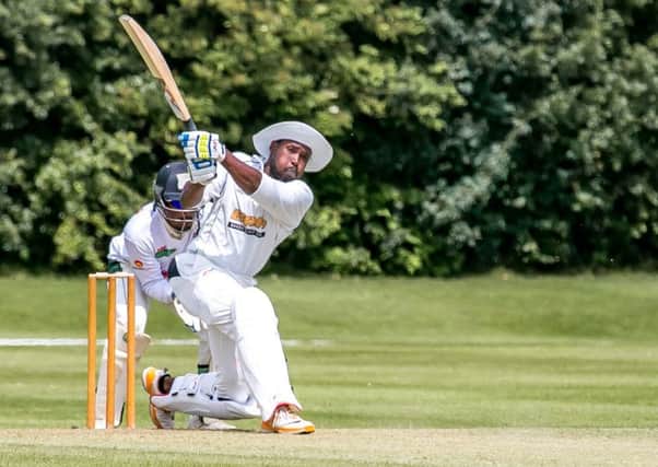Zimbabwean cricketer Cephas Zhuwao hits out on his way to a first ton for Sleaford EMN-171007-180047002