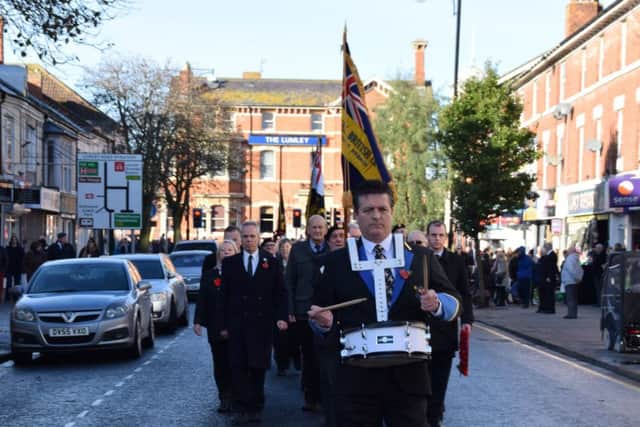 The Remembrance Parade in Lumley Road, Skegness, last year. Photo: Barry Robinson. ANL-170626-165257001