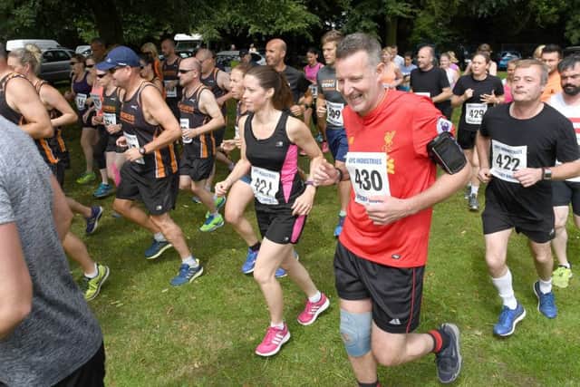 Start of the six-mile road race at Spilsby Show. Photo: MSKP-090717-9 ANL-171007-122745001