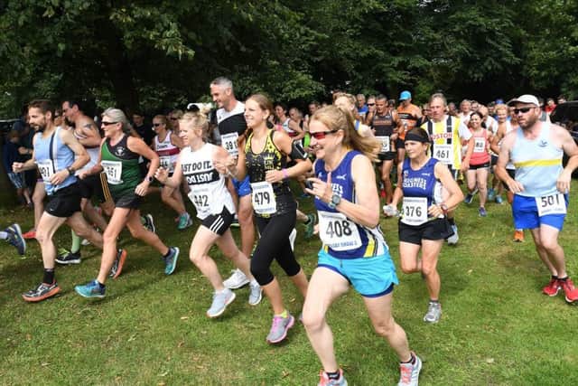 Start of the six-mile road race at Spilsby Show. Photo: MSKP-090717-7 ANL-171007-122959001