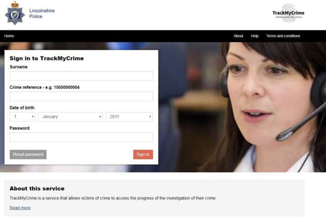 Track My Crime - the new online service from Lincolnshire Police. EMN-171107-122156001