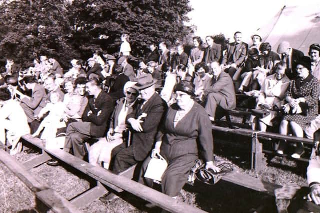 Simple grandstand seating for crowds at the revived Heckington Show in 1965. EMN-171107-140552001