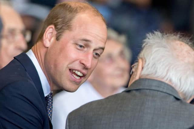 Prince William spoke with veterans in Coningsby yesterday (July 11).