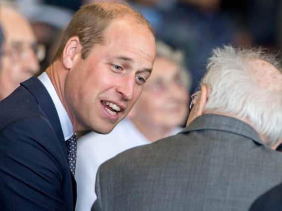 Prince William spoke with veterans in Coningsby yesterday (July 11).
