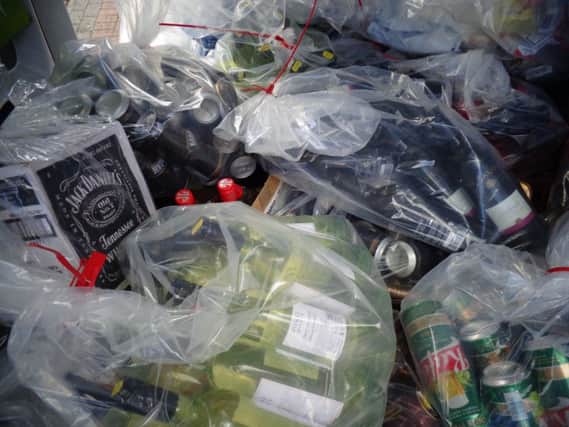 Some of the seized fake alcohol from the raids
