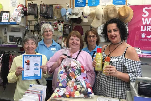 The smoothie hat donation at the local branch of Age UK.