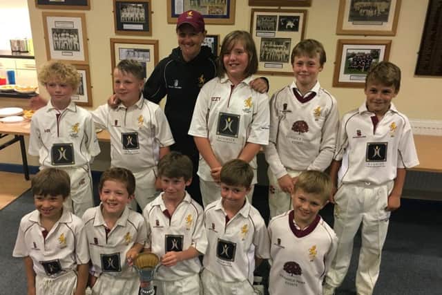 The champions! Louth CC under 11s with coach Arran Brindle.