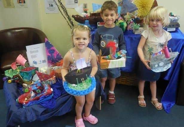 Sleaford New Life Pre-School children show off their Noah's Ark models. EMN-170721-182609001