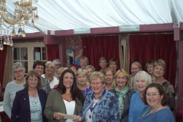 Sleaford Inner Wheel Club of Sleaford Kesteven present almost £800 donation to Sharon Williams, volunteer with Crohns and Colitis UK Lincolnshire Central Network. EMN-170721-115449001