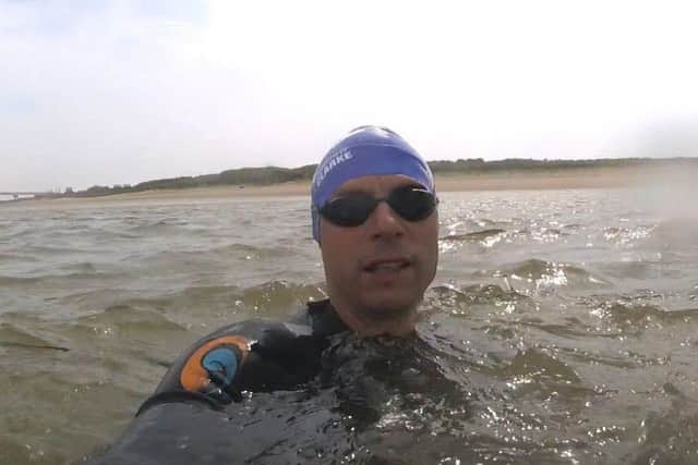 Matt Clarke pictured during the Humber swim