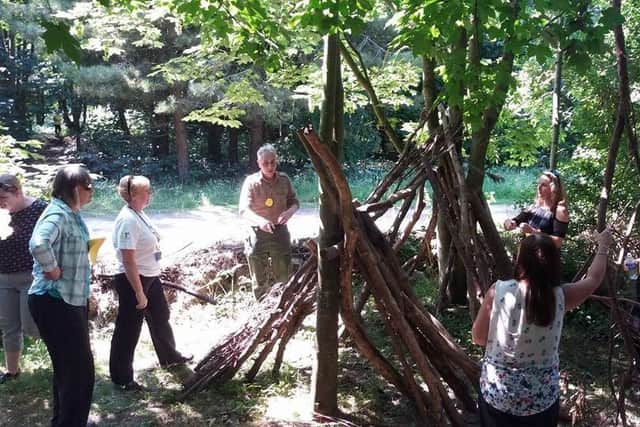 Team building at a Sustainability Day at Skegness Eco Centre. ANL-170719-164006001
