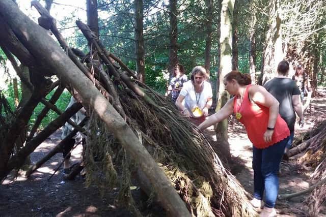 Team building at a Sustainability Day at Skegness Eco Centre. ANL-170719-163949001