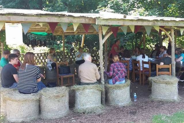 Team building at a Sustainability Day at Skegness Eco Centre. ANL-170719-163927001