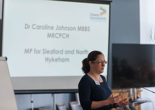 Dr Caroline Johnson speaking at the Greater Lincolnshire LEP utilities summit. Photo: Andrew Brooks EMN-170720-171113001