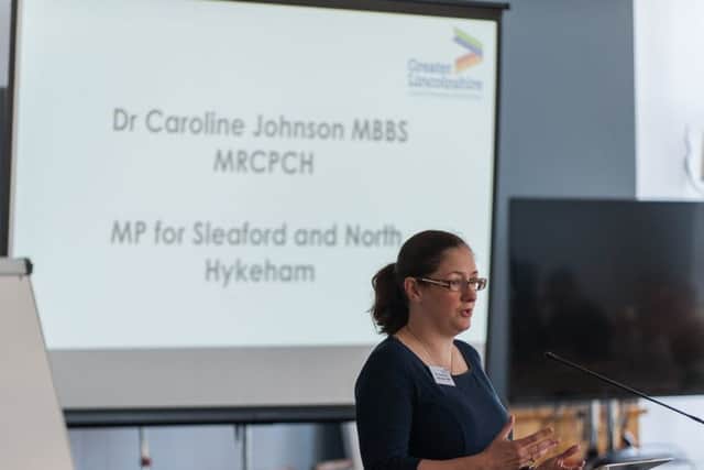 Dr Caroline Johnson speaking at the Greater Lincolnshire LEP utilities summit. Photo: Andrew Brooks EMN-170720-171113001