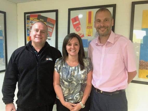 Martin Pagram (Operations Manager); Jo Topley (HR Manager) and Rob Massey (Managing Director), from Forum Packaging.