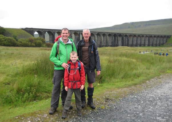 Joseph, Paul and Dave pictured during the 3 Peaks Challenge in Yorkshire