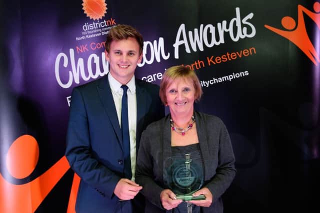 Angela Morley receives her Contribution to Sport award last year, sponsored by 1Life - One NK, at the NK Community Champions Awards 2016.
Picture: Chris Vaughan Photography EMN-170728-164605001
