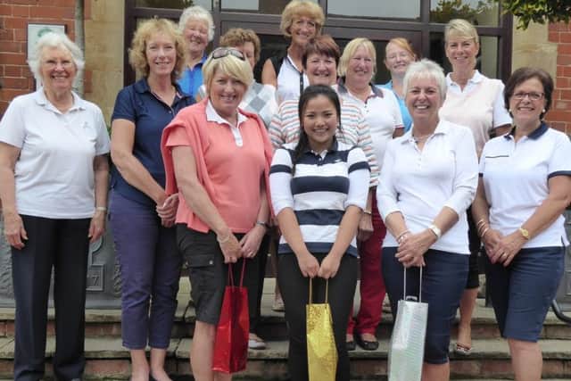 From left, front - Jenny Baxter, Yue Yue To, Allison Cook and Jill Harrington, middle row Lyn Monro, Rose Stevenson, Lesley Burton, lady captain Andrea Smaggasgale; back - Jean Sizer, Freda Cooper, Julie Harvey, Donna Woods, Cheryl Gilliatt EMN-170731-090554002