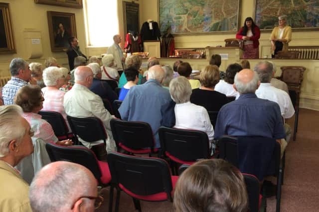 Grantham Civic Trust visitors at The Sessions House, Louth.