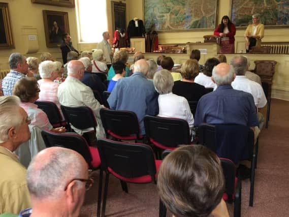 Grantham Civic Trust visitors at The Sessions House, Louth.