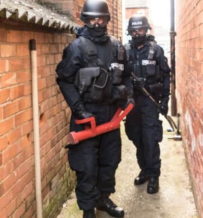 The scene of the drugs raid in Victoria Road, Mablethorpe, earlier today (July 28).