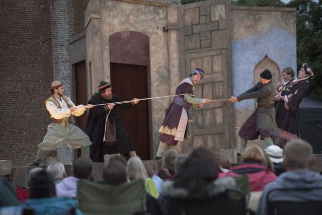 Shakespeare's Comedy of Errors with The Lord Chamberlains Men at tatershall Castle EMN-170731-084745001