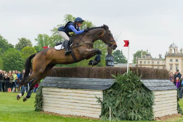 Rosalind Canter (GBR) riding Allstar B in the Cross Country phase of the 2017 Mitsubishi Motors Badminton Horse Trials