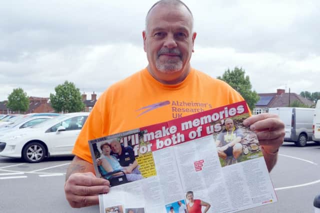 Charity fundraiser Steve Boryszczuk with the national magazine article EMN-170708-103136001